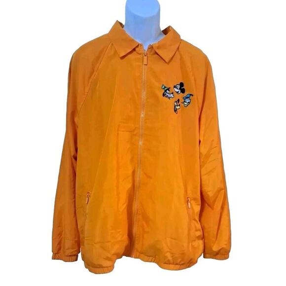 Disney Other - 2022 Disney Parks Unisex Mickey Friends Lightweight Orange Windbreaker Jacket XL
